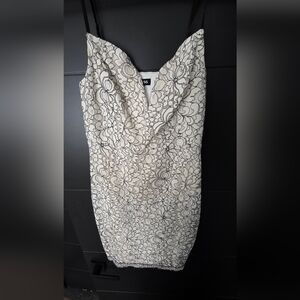 Express - Elegant Black and White Lace Dress
